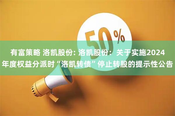 有富策略 洛凯股份: 洛凯股份：关于实施2024年度权益分派时“洛凯转债”停止转股的提示性公告